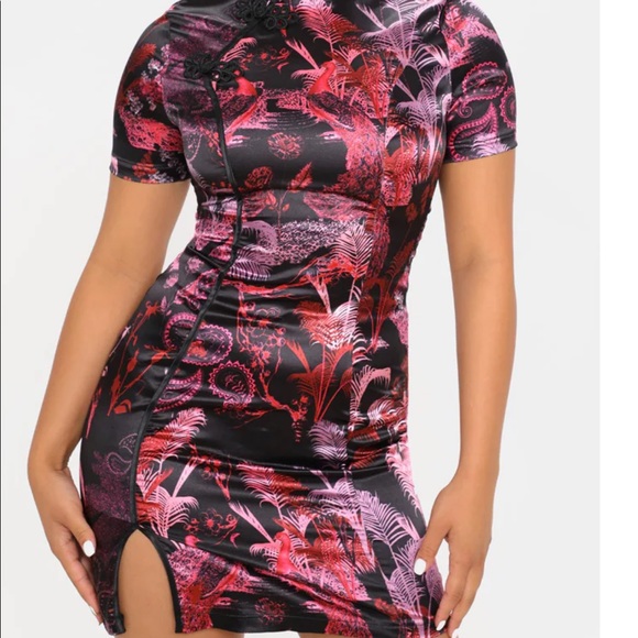 Satin Split Mini Oriental Dress | Poshmark